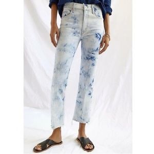 Mother The Insider Ankle Fray Bleach-Dyed Jeans (Size 28)